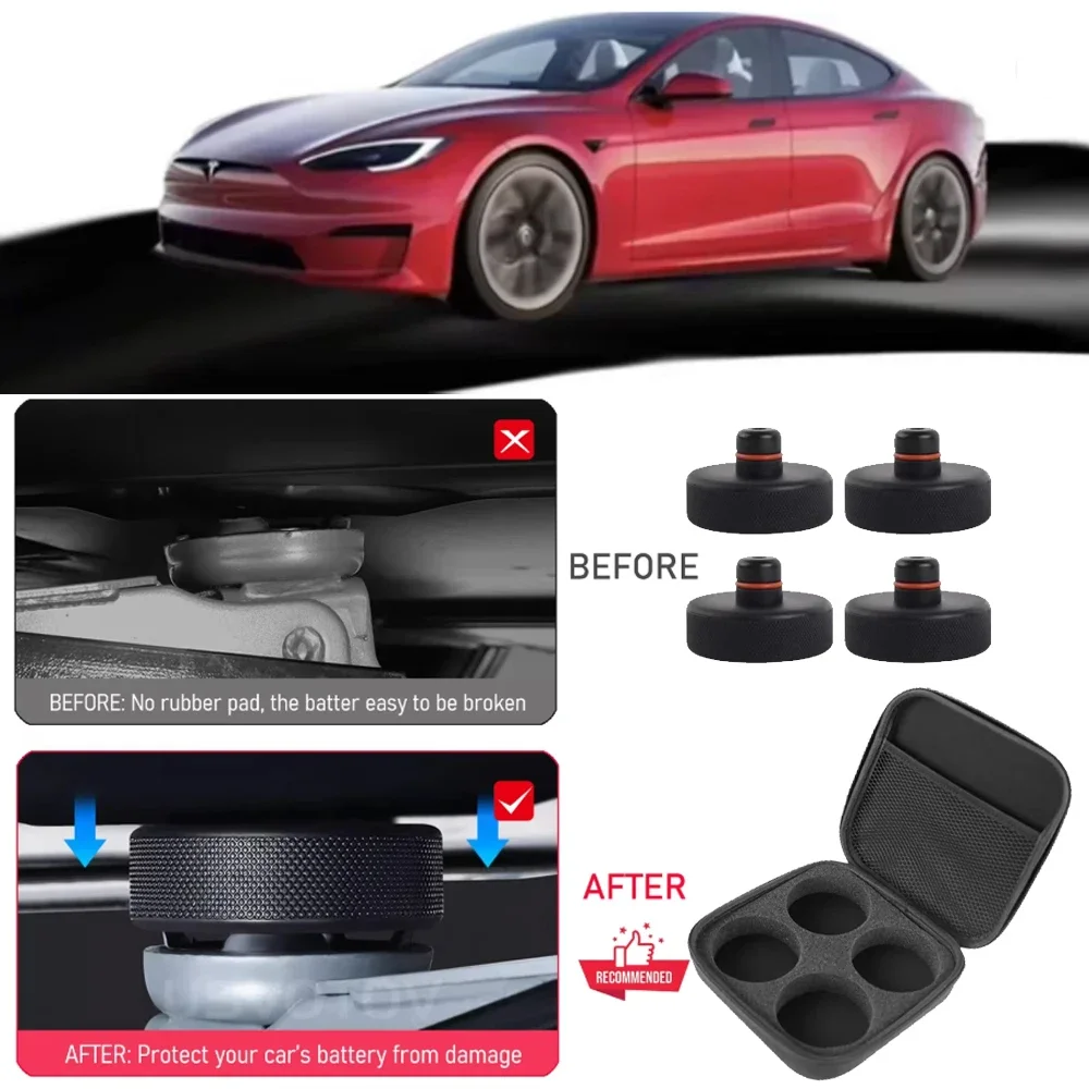 

Vehicle Repair ToolsFor Tesla Silicone Jack Lift Pad Point Adapter For Model 3 Model Y Model S Model X With Storage Bag