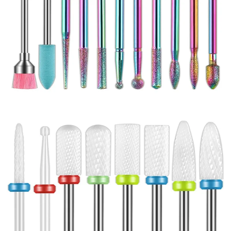 13-teiliges Fräser-Set für Nagellackkopf, verwendet für die Nagelschönheit, Entgratungsgel für abgestorbene Haut, Zubehör für automatische Poliermaschinen