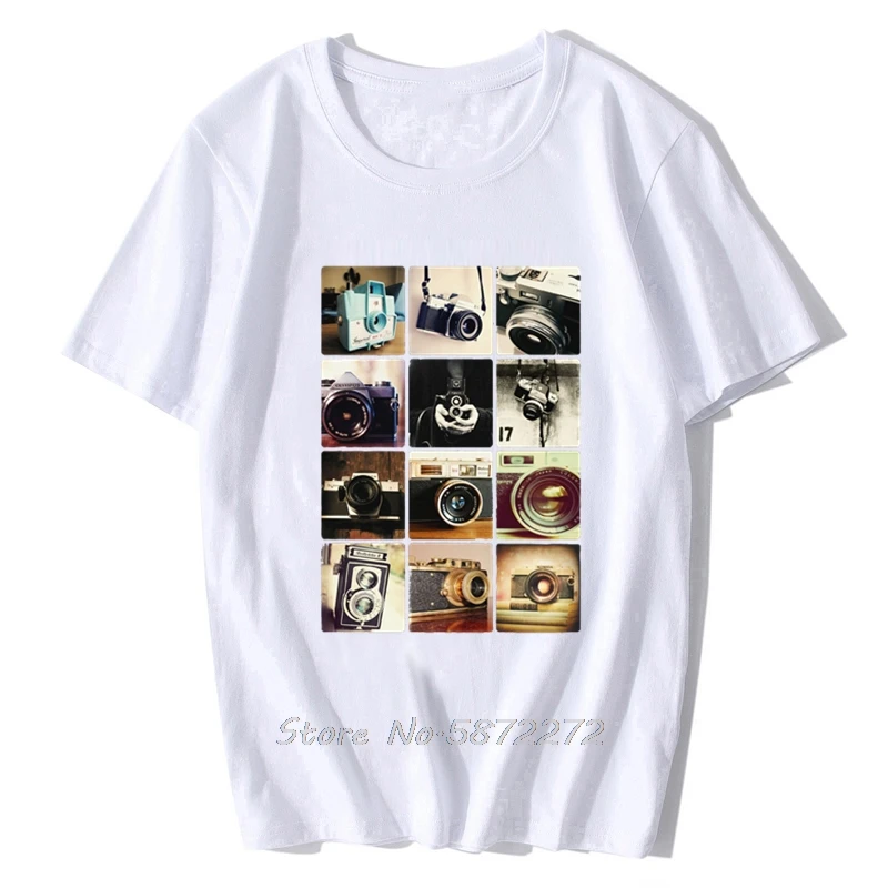 Vintage Retro Cameras Art Flexaret Olympus Men's Sweatshirt T Shirt Top Cool Casual Pride T Shirt Men Unisex Fashion Tshirt