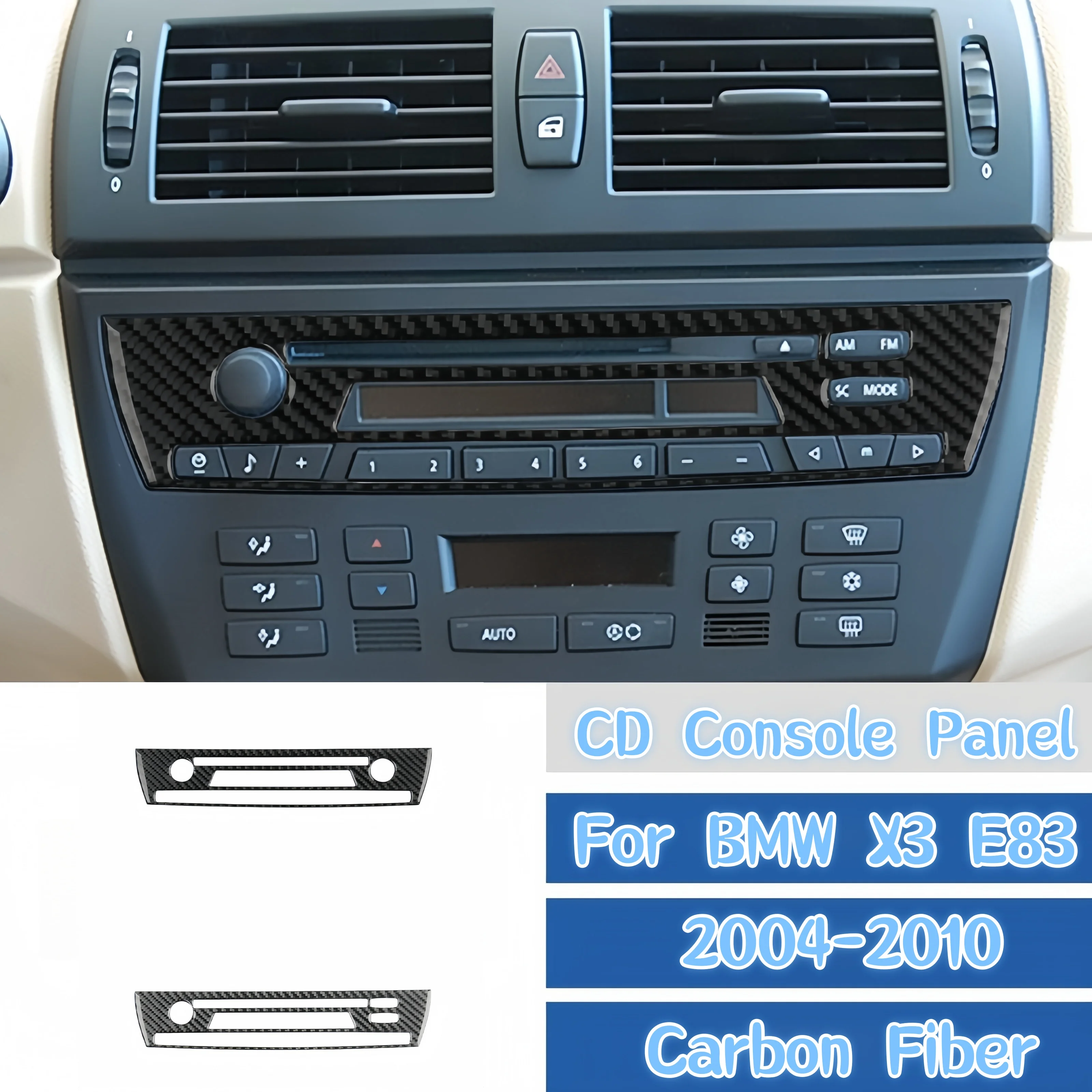 

For BMW X3 E83 2004-2010 Car Interior Accessories Carbon Fiber Auto Central CD Control Panel Decorative Cover Trim Sticker