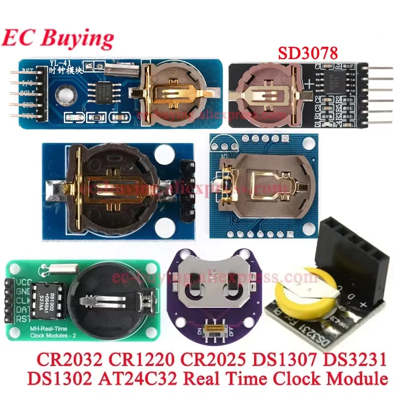 1-10Pcs DS3231 AT24C32 DS1302 SD3078 DS1307 PCF8563T Real-time Clock Module I2C IIC Precision RTC Real Time Clock Memory Module