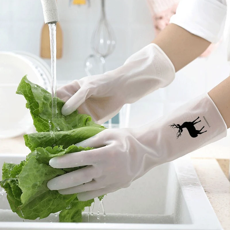 1 Pair Household Kitchen Washing Silicone Gloves Multi-Function Anti-Slip Durable Waterproof Dishwashing Gloves Cleaning Tool