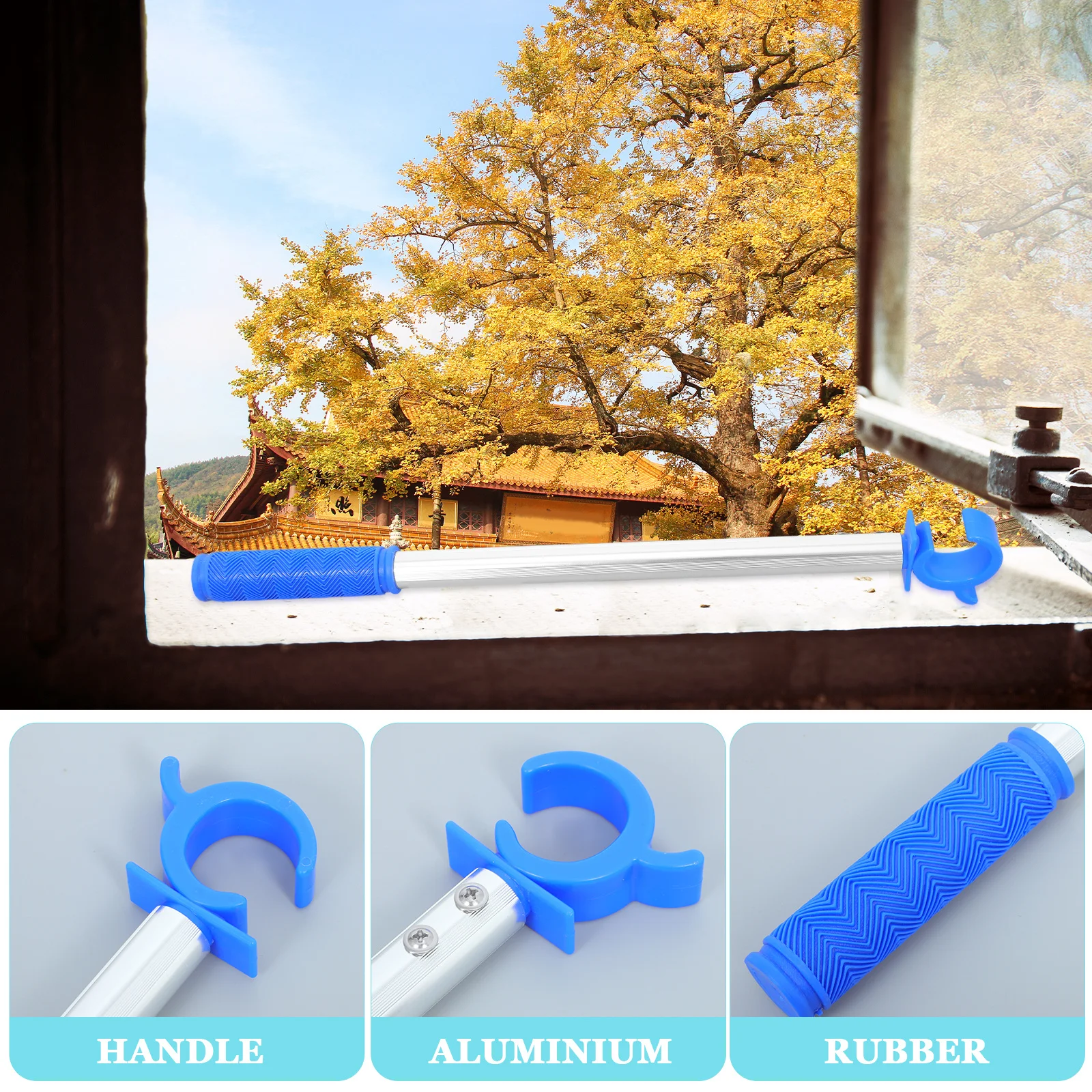 

Awning Window Open Rod Blinds Opening Pole Multi-Functional Push Pull Tool For High Windows Home Use Indoor Outdoor Window