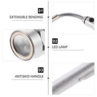 Telescopic LED Torch Lamp Magnetic Flashlight Silver Aluminum Pickup Tools Without Flexible H held Mechanics