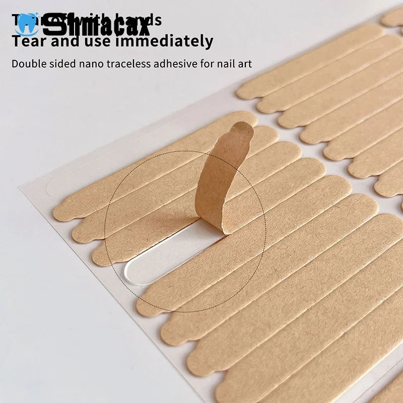 60/66pcs Transparent Double Adhesive Tape False Nails Display Stand Glue Stickers Acrylic Practice Showing Bar Nail Art Tools