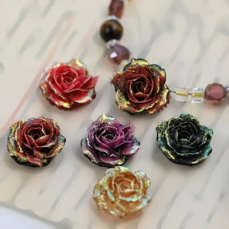 

10 штук блестящих смоляных цветочных компонентов ручной работы для ювелирного дизайна