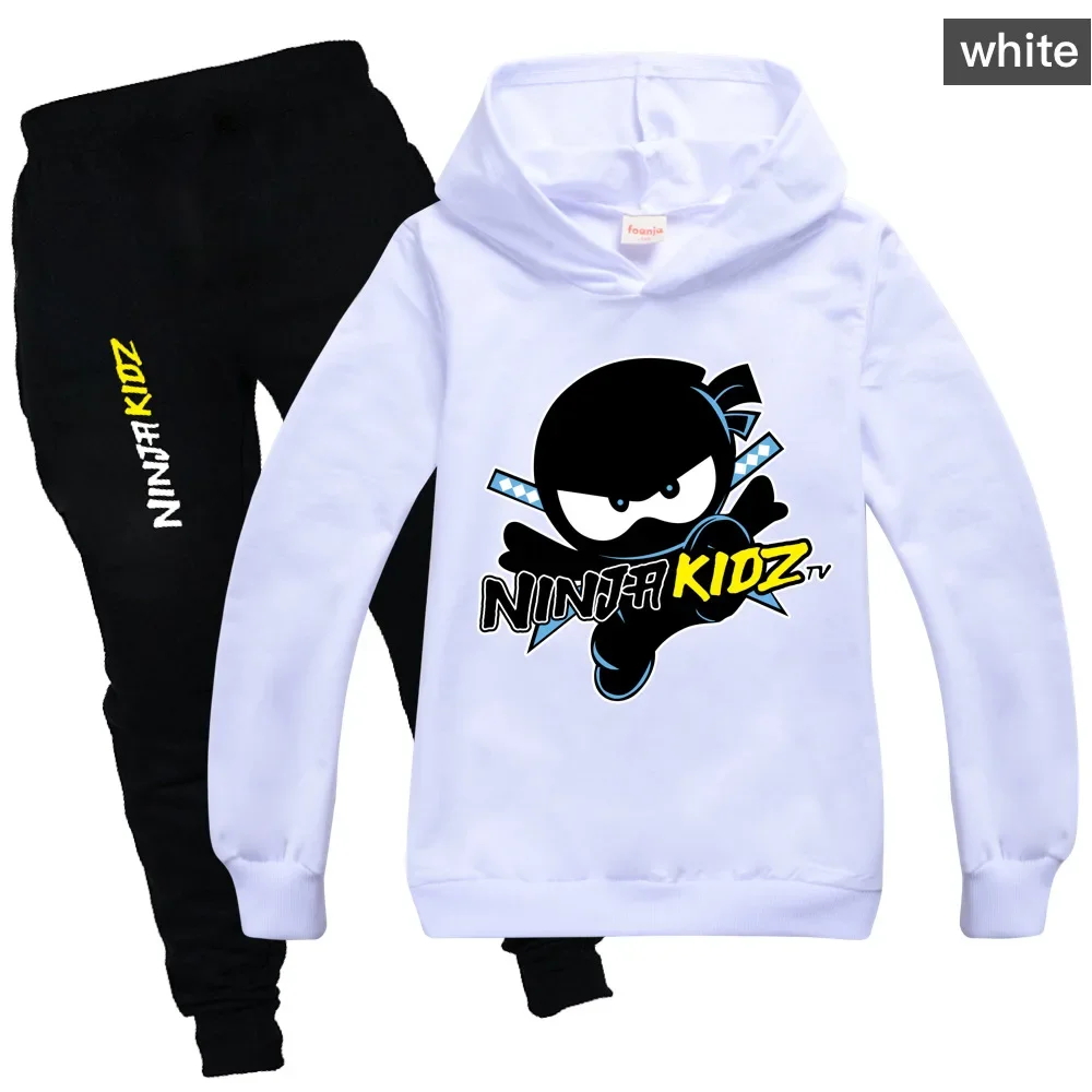 Ninja zestaw ubrań dla chłopców wiosna jesień modne bluzy dres NINJA KIDZ koszulka z kapturem garnitur dzieci Kid Girl bluza