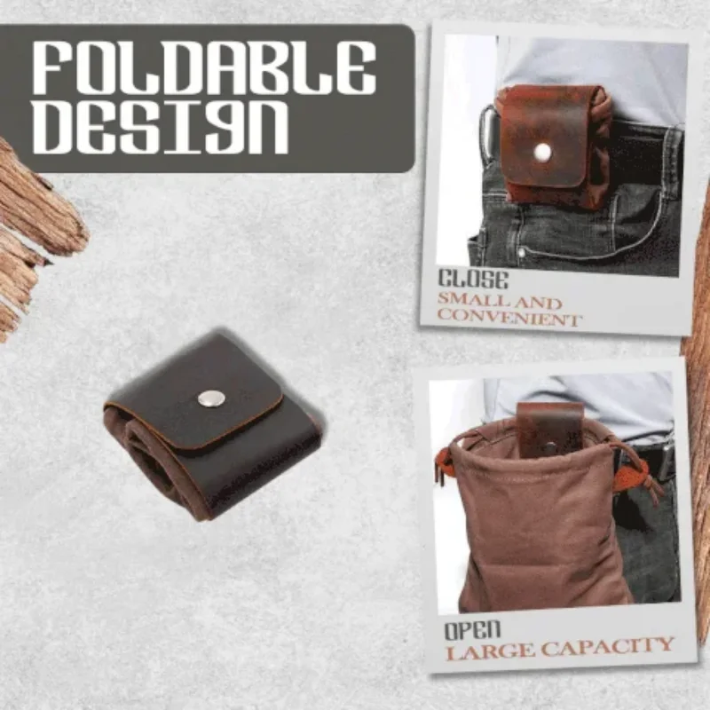 Bolsa de lona encerada de cuero para herramientas de jardín, bolsa de herramientas de jardín de mano, bolsa de recolección de lona para exteriores,