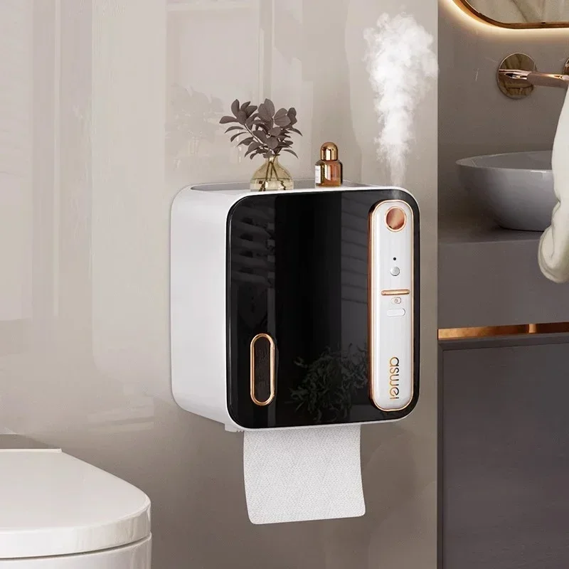 Toilet Paper Holder Intelligent Aromatherapy Toilet Tissue Box Toilet Paper Storage Rack Roll Up Paper Boxes Bathroom accessorie