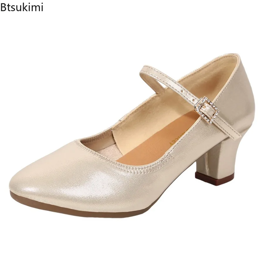 2025 المرأة أحذية الرقص اللاتينية الذهب والفضة السالسا التانغو أحذية رقص كعب مربع 5 سنتيمتر الفتيات النساء ممارسة قاعة الرقص الأحذية