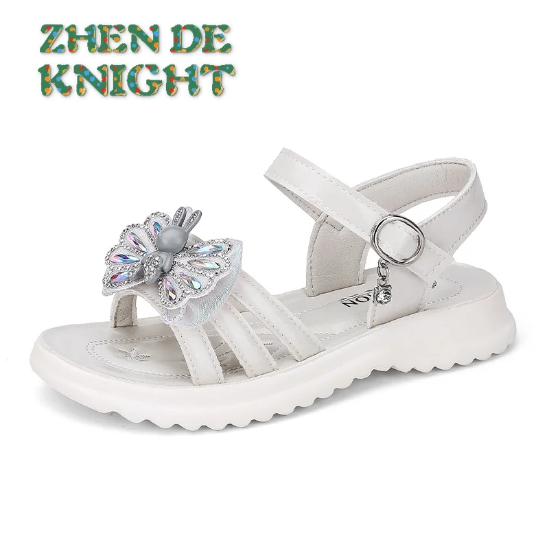 

Girls Sandals Fashion Sequins Cute Bow Summer Princess Shoes Soft Children Beach Kids Footwear 26-37