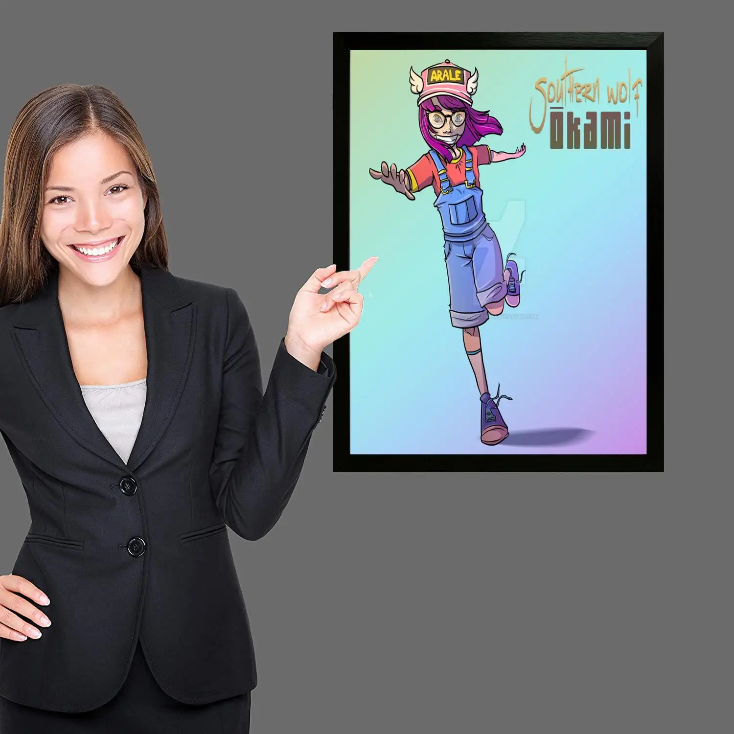 ملصق فني من القماش الكرتوني من Arale، لوحة فنية جدارية، طباعة صور، عائلة حديثة، ديكور غرفة النوم، ملصقات، لوحة زخرفية #4