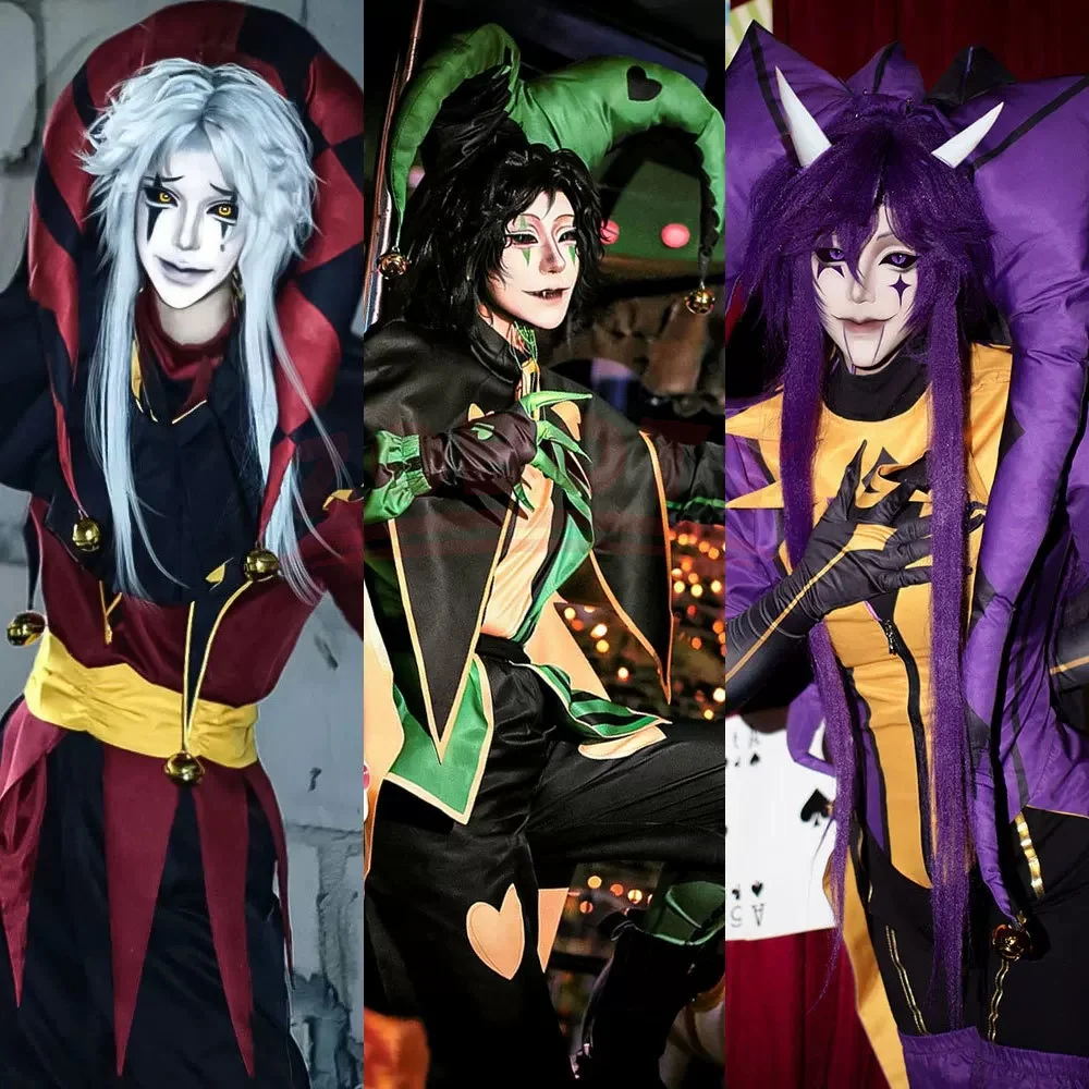 Beliebtes Zirkus-Rollenspiel Clown-Kostüm für Erwachsene, Joker-Uniform mit Oberteil und Hose, Halloween-Oster-Kostüm für Karneval