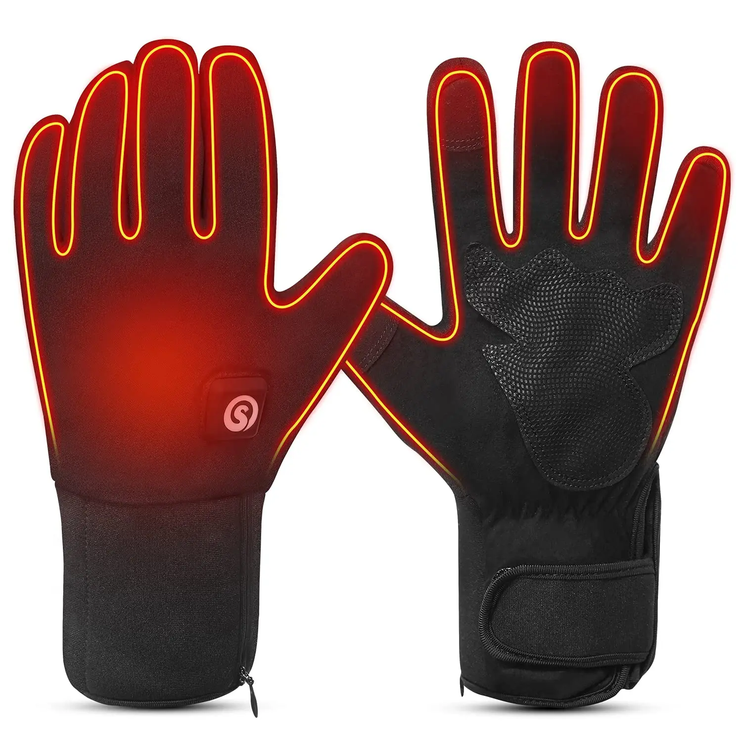 Rechargeable Heated Battery Lined Gloves for Men and Women, Snowboard, Driving, Cycling, Hiking, Warm, Winter