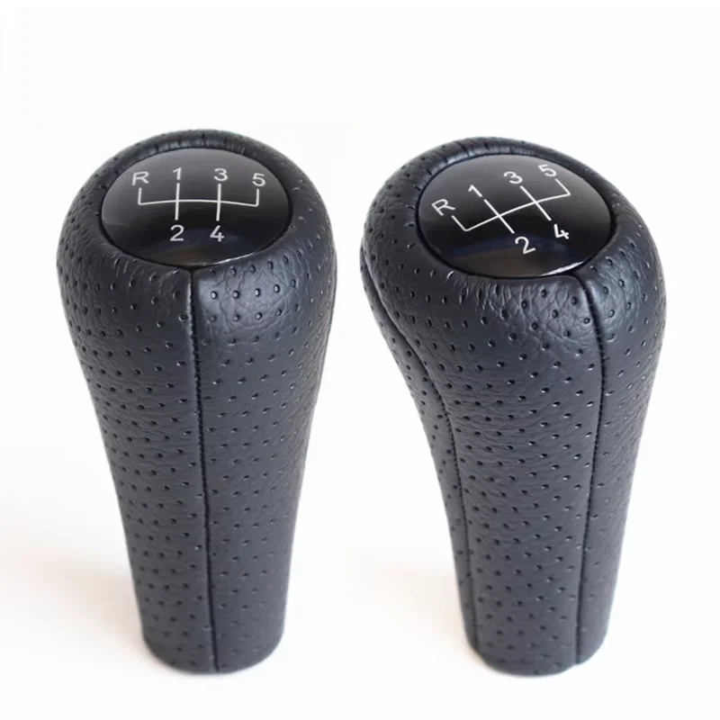 Perilla de palanca de cambios de cuero con agujero de 56 velocidades para BMW E90 E91 E92 E60 E46 E39 E36 E34 E30 E81 E82 1356 Series M6 M5 M3 Pen POMO Headball