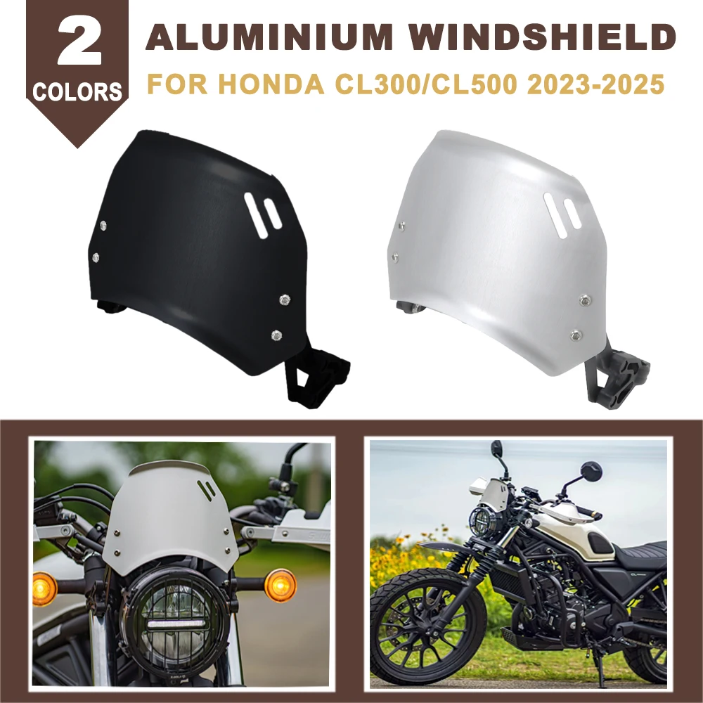 

Motorcycle Front Windshield Windscreen Aluminium Wind Shield Visor Air Deflector For HONDA CL500 CL300 CL 500 300 2023-2025