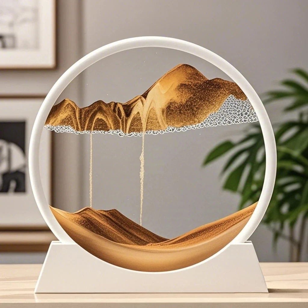

Sandscape Moving Sand Art Picture Quicksand Dynamic Liquid Hourglass Kinetic Sand Painting Flowing Sand Office Home Decor Gifts
