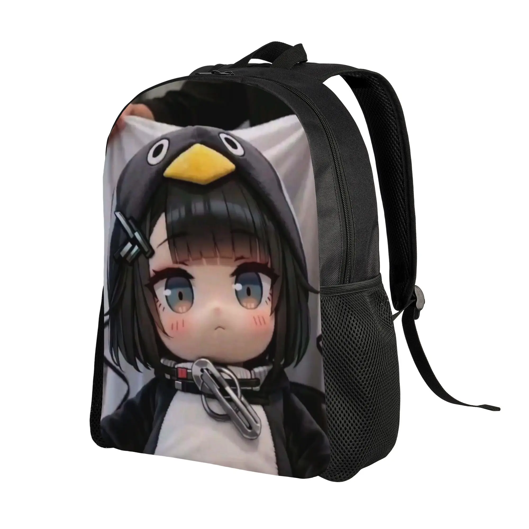 Schoolbag Back to school season GUGU GAGA ooded Penguin Doll Holding Blanket Soft Cute Anime Portrait  Large Capacity Backpack