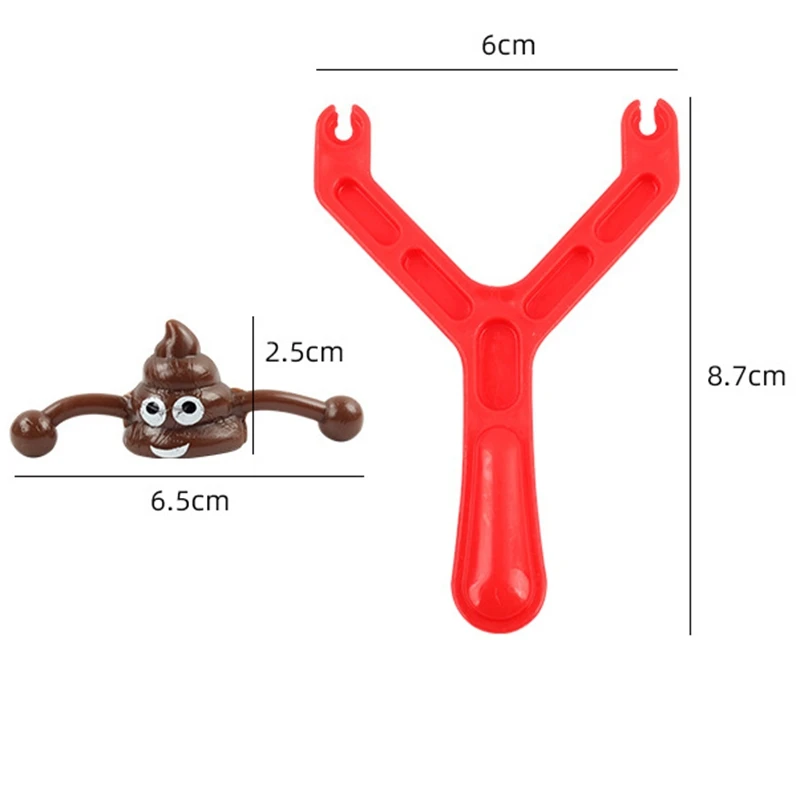 8pcs Fun Poop Slingshot Prank Tricky Gift Birthday Party Giveaway Halloween Children Mischief Gift Gag Fool Day Kids Favor Gifts