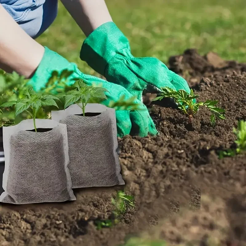 100 sztuk 8x10cm biodegradowalne torby do szkółek na nasiona, włókniny woreczki do uprawy roślin, tkanina doniczki do sadzonek etui na rośliny,