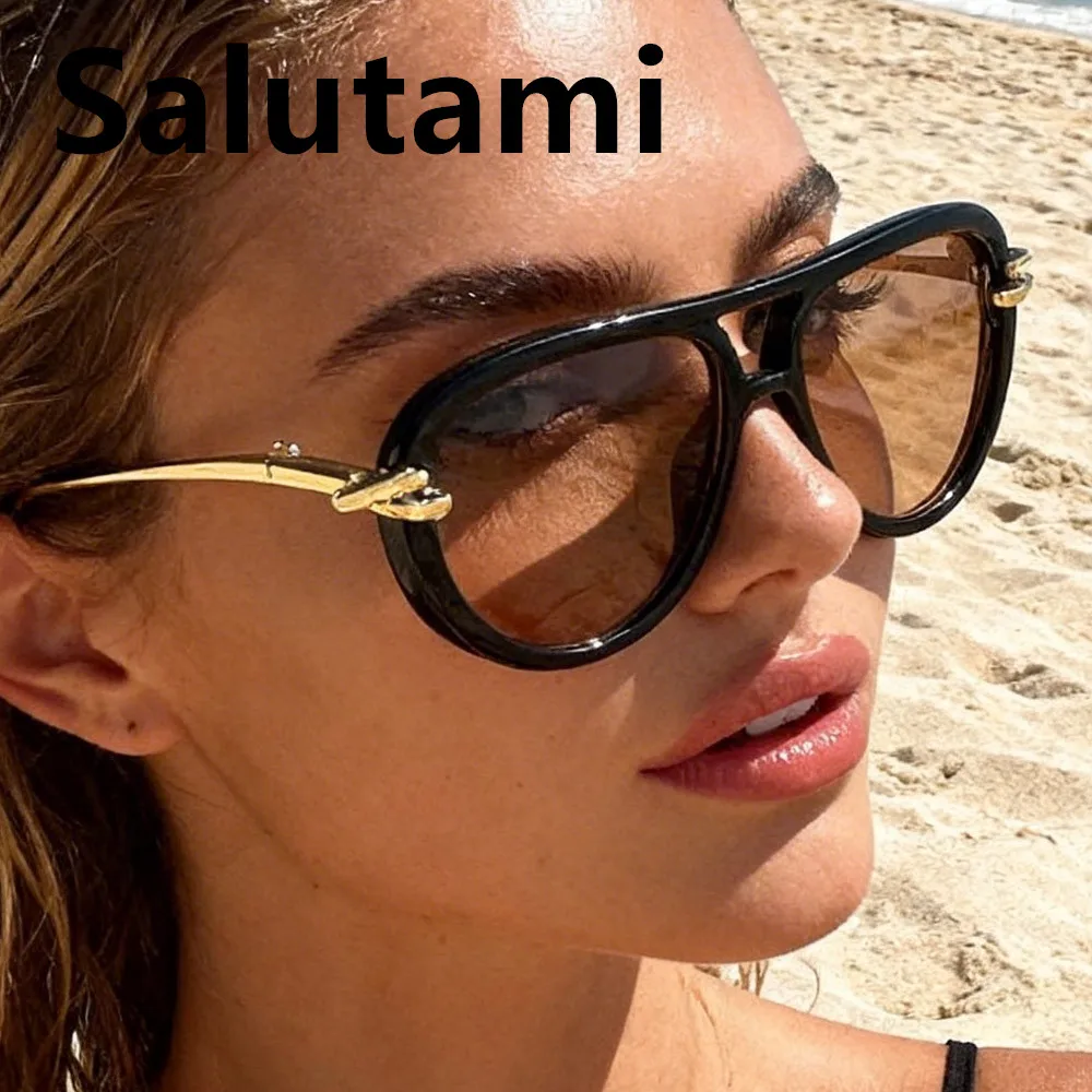 Neue Sonnenbrille mit Legierungsgestell in Schwarz-Grün-Verlauf für Damen, Vintage, klein, quadratisch, sexy Sonnenbrille, Damen-Outdoor-Brille, UV400