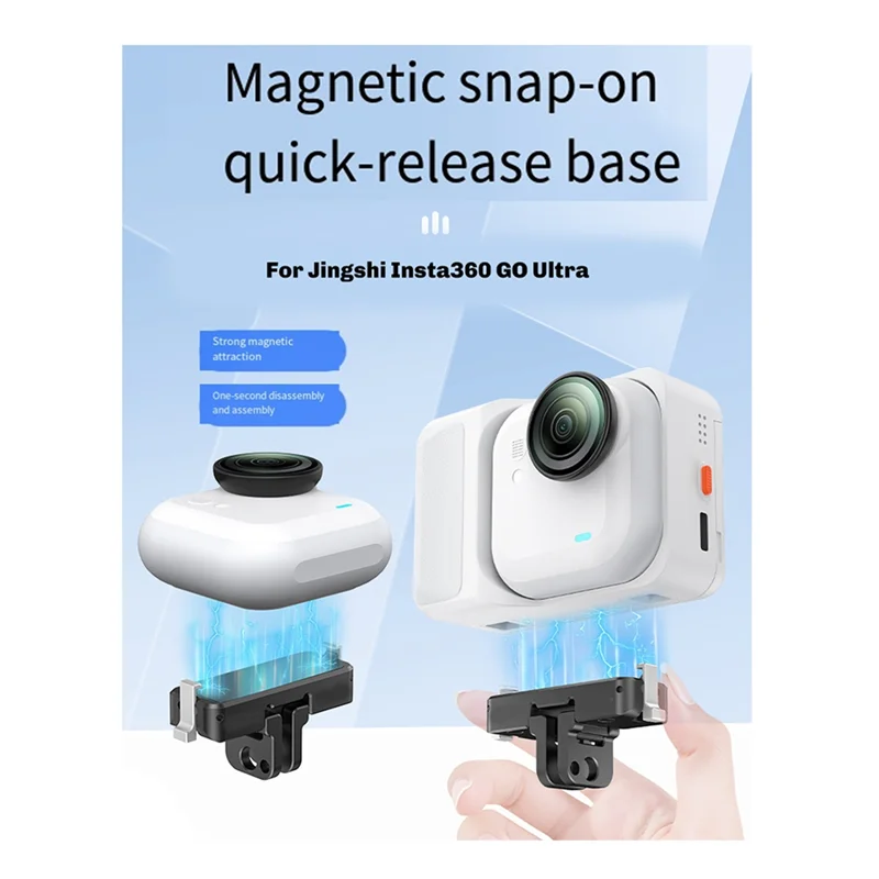 Uitra Magnetic Quick Release Base For Insta360 GO For Sports Cameras Camera Adapter Aluminum Alloy Enhanced Stability