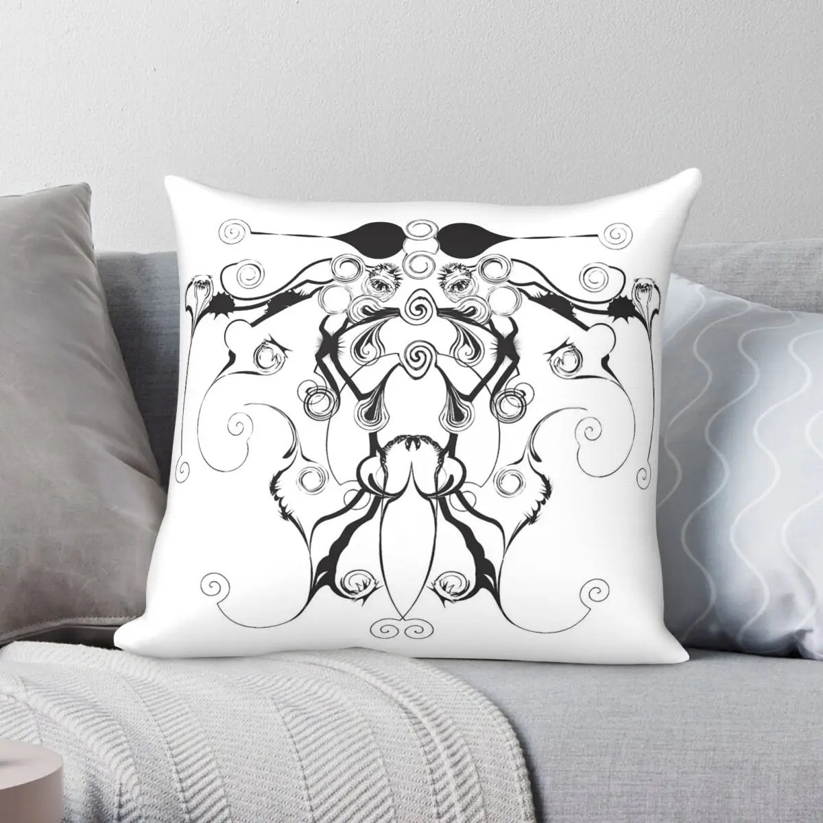Moth Swirls And Twirls Square Pillowcase Polyester Linen Velvet Creative Zip Decor Pillow Case Car Cushion Cover