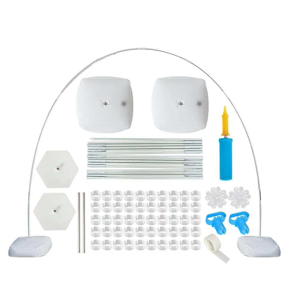 

1 Set Balloon Arch Kit With Base Adjustable Stand Water Bags Included Fiber Pole Easy Assembly Reusable Garland Frame For Party