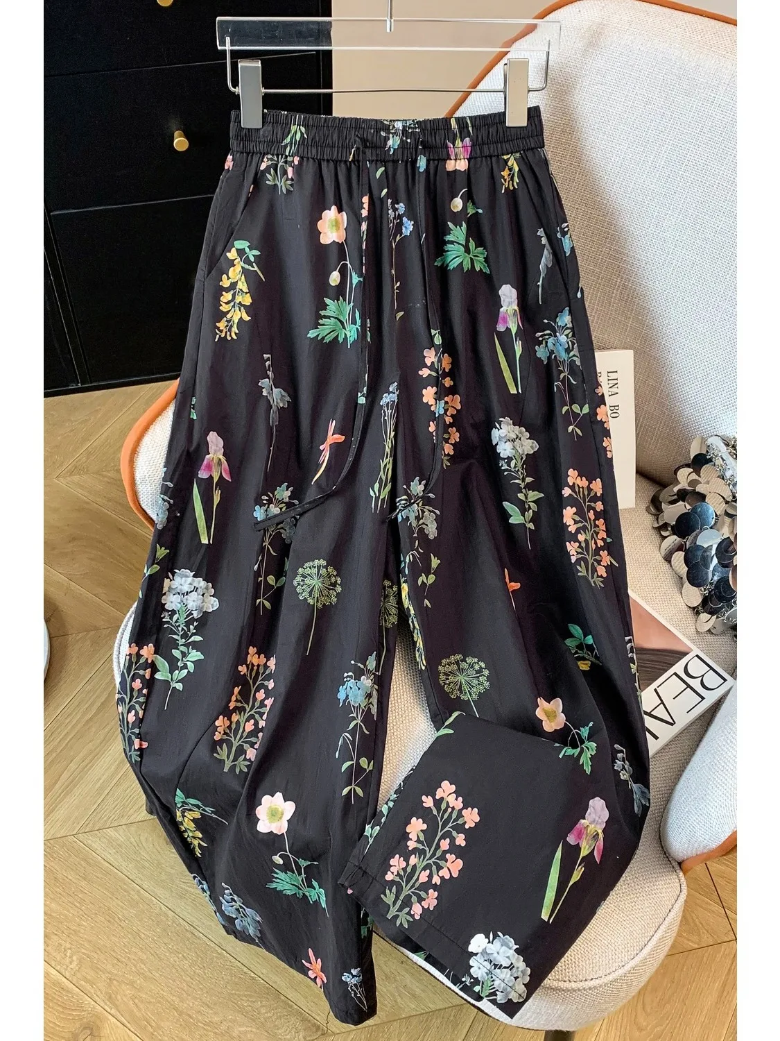 

High Waist Ethnic Print Wide Leg Casual Loose Straight Leg Pants plus Size Spring Summer New Arrival Women's Faion