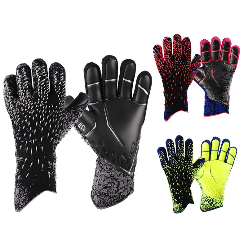 Guantes de portero para niños y adultos, resistentes al desgaste, antideslizantes, en relieve, competición de entrenamiento de portero de fútbol