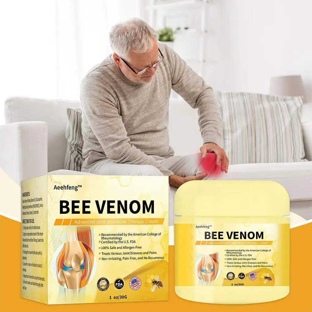 Bee Venom Advanced Bone Joint Therapy Creme, Joelho, Pescoço, Alívio das dores nas costas, Counterpain, Aliviar a rigidez, Músculo, 30g