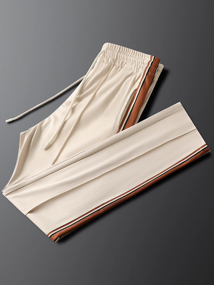 

Men's Beige Spor Casual Pants Comfortable Soft Slim Straight Tube Mid-rise Faionable Urban Sle Summer Leisure...