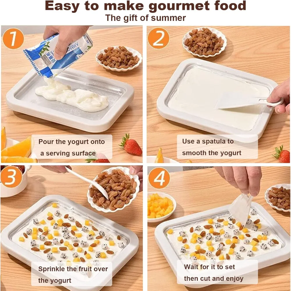 Ice Cream Roll Maker Rolled Machine Cold Sweet Fried Food Plate  Yogurt Machines