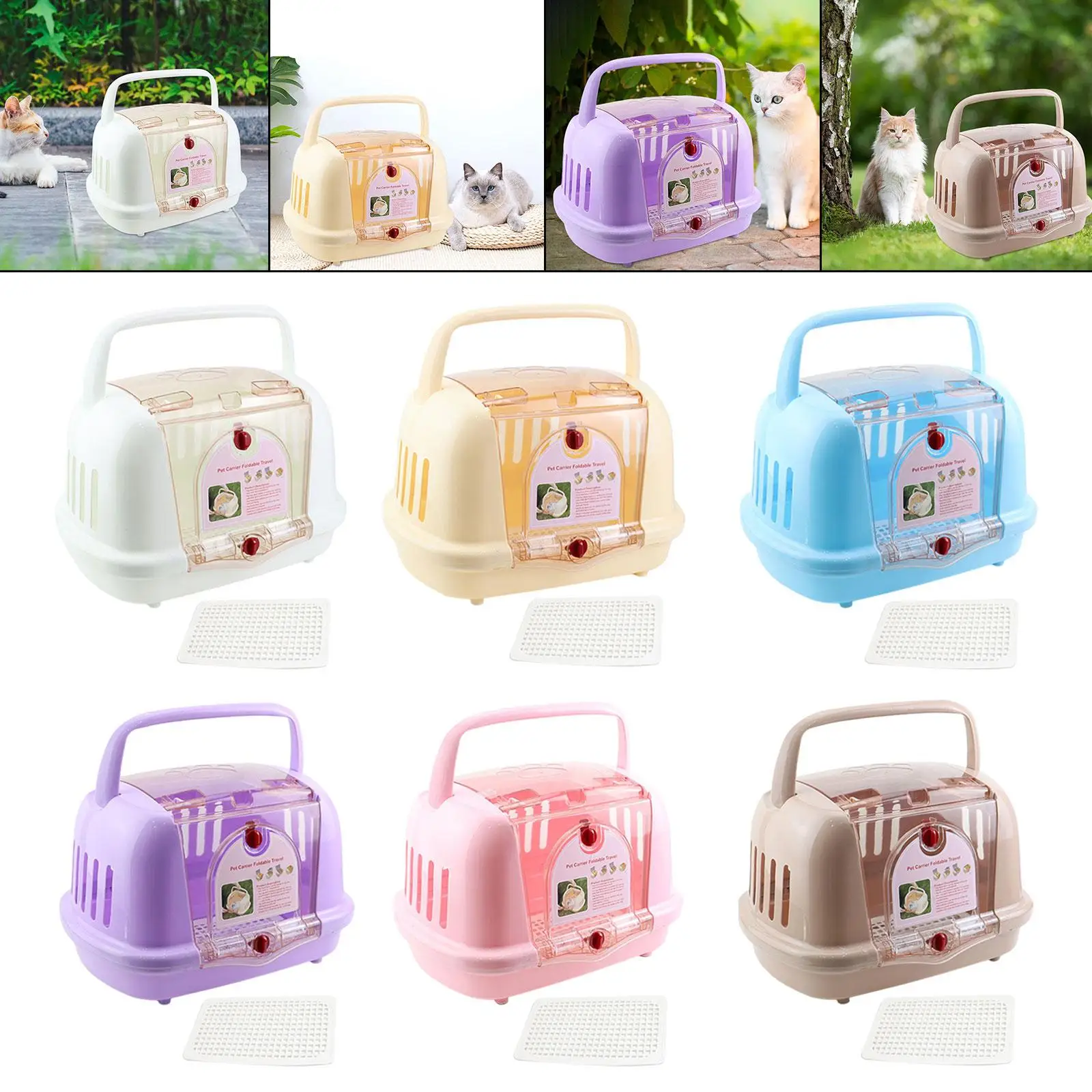 حامل كلب للقطط ذو جوانب صلبة للكلاب الصغيرة والمتوسطة والداخلية والخارجية