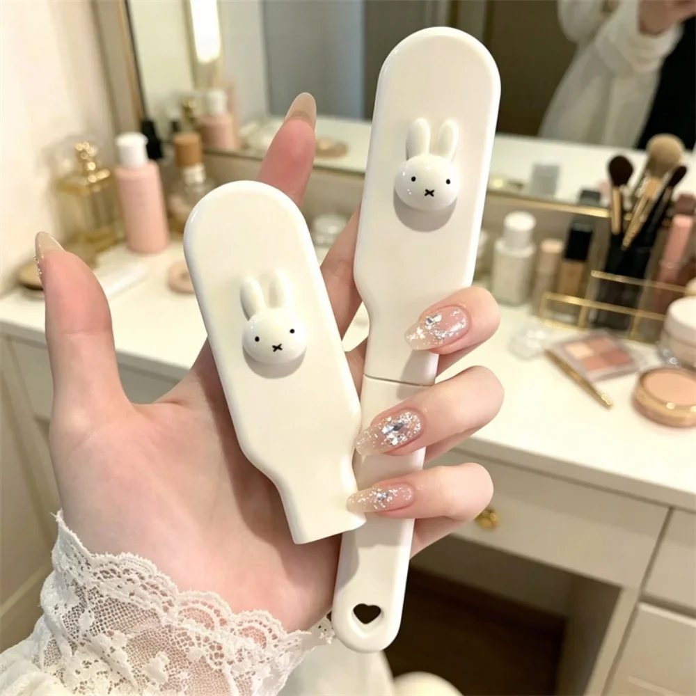 Miffy Faltbare Haarbürste Niedliches Kaninchen Tragbarer Antistatik-Kamm Kopfhautmassage Entwirrbürste Reise-Haarstyling-Werkzeug für Mädchen – Detail 4