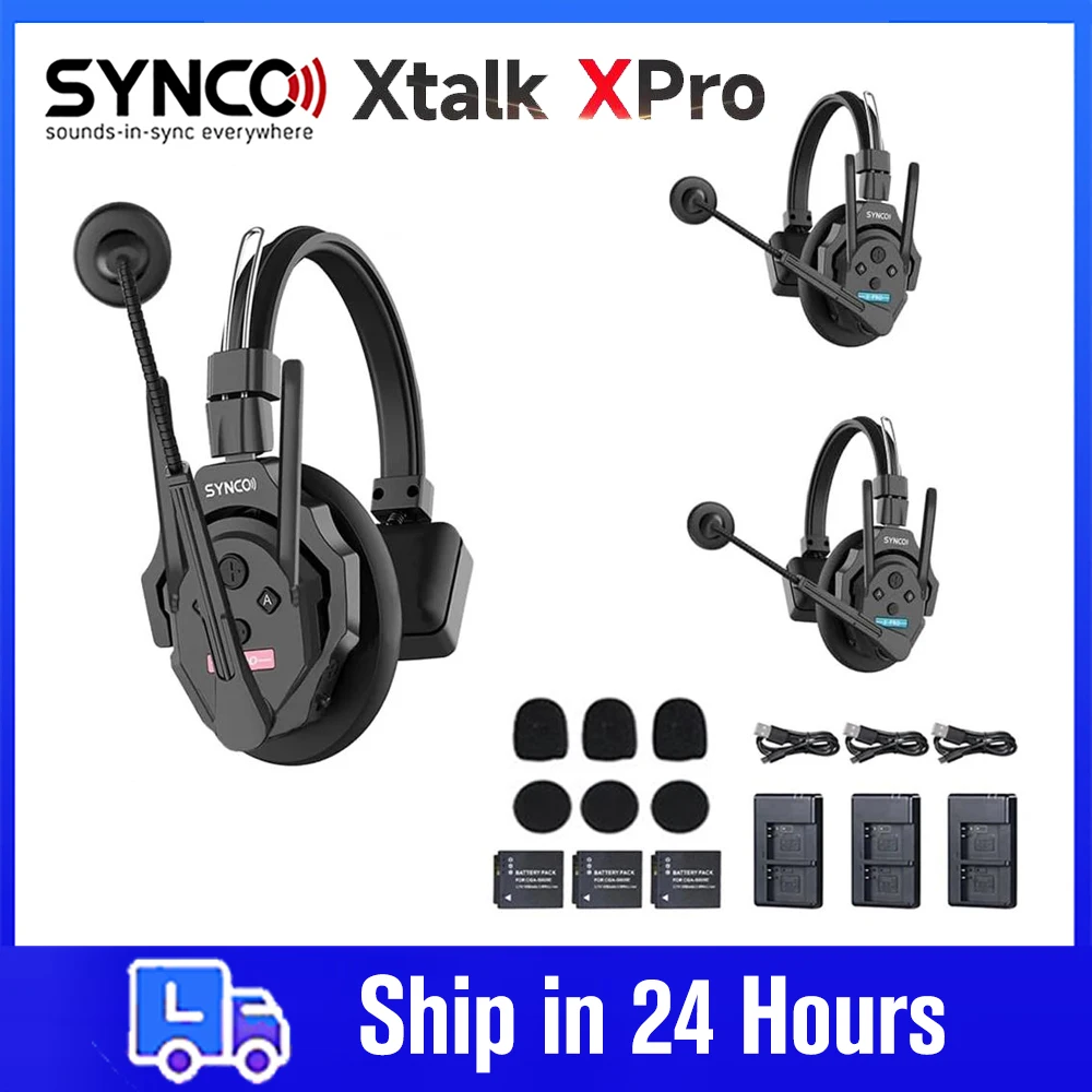 

SYNCO Xtalk XPro - X1 X2 X3 Wireless Headset Intercom System 2.4G Communication Wireless Microphone for Movie/Live/Stage/Studio