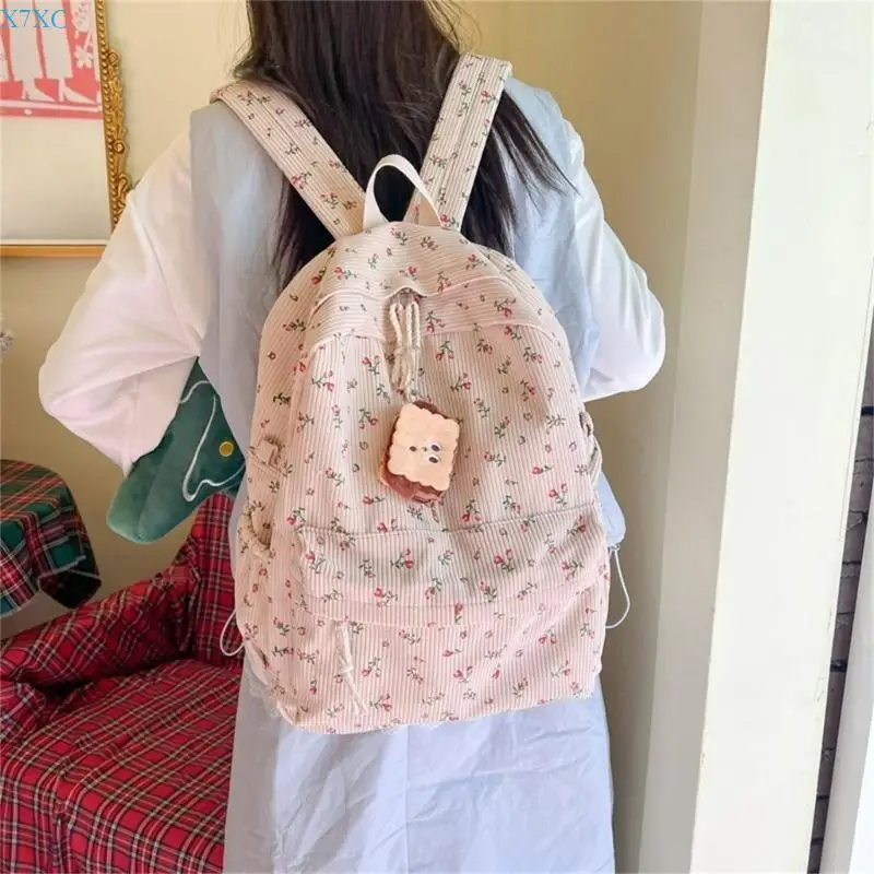 X7XC Styles giapponese zaino per adolescenti borse scolastica stampa fiore zaino daypacks per laptop