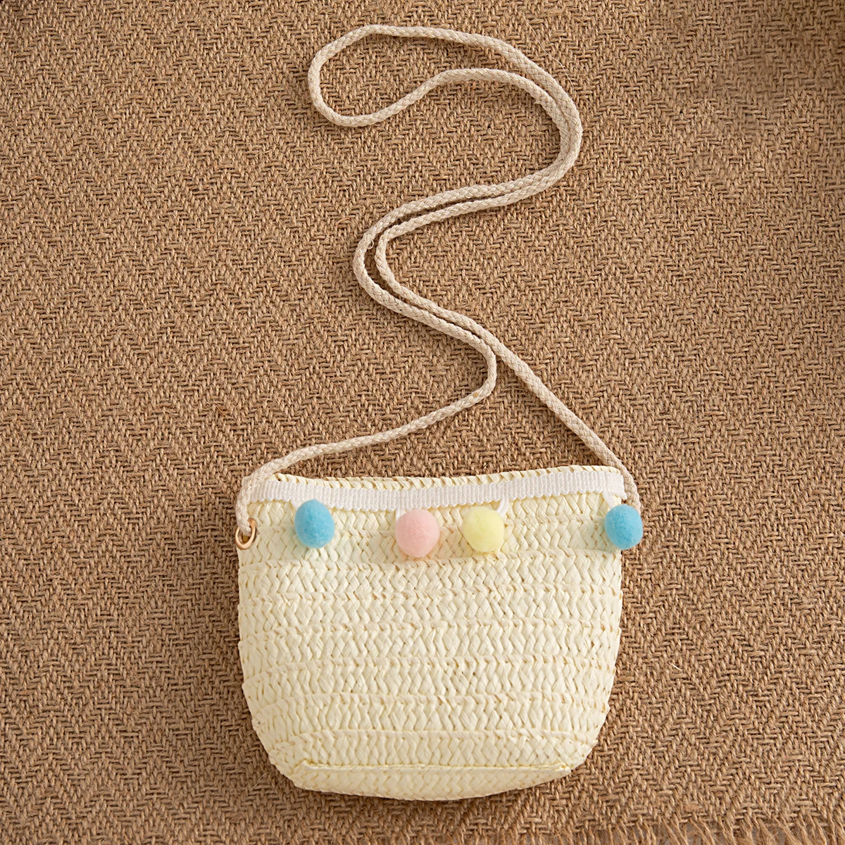 فستان صيفي جديد ملون للفتيات الصغيرات، ملابس أطفال بدون أكمام على الطراز الكوري + حقيبة كرة فراء ملونة (0-4 سنوات) #6