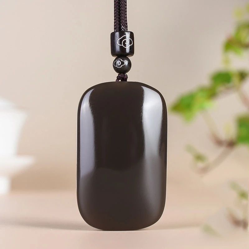 Smoky Purple Safe Plague Pendant for Men and Women's Simple and Versatile Jade Pendant