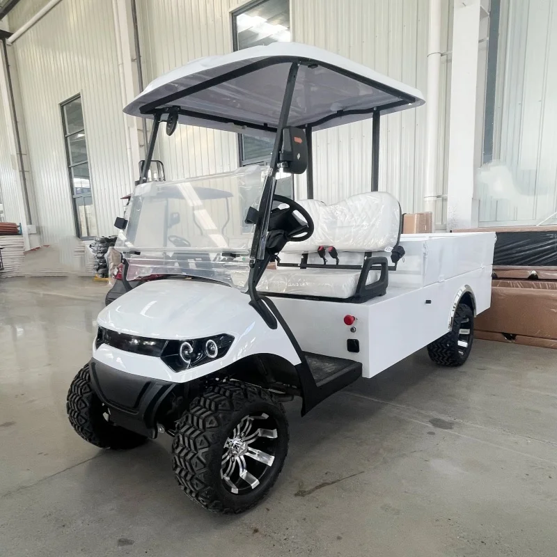 

China Factory Supply High Quality Cargo Cart Street Legal Buggy Electric Golf Cart For Adults With 12 Inch Tires Rear Cargo Box