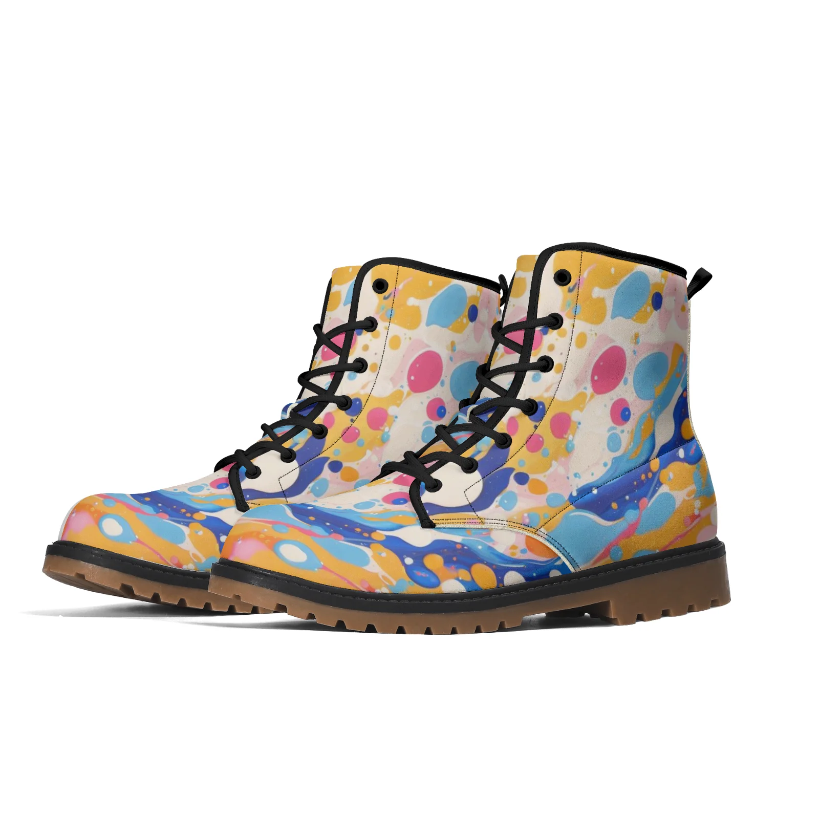 

Watercolor printed mid-calf boots, winter boots, men's and women's autumn boots