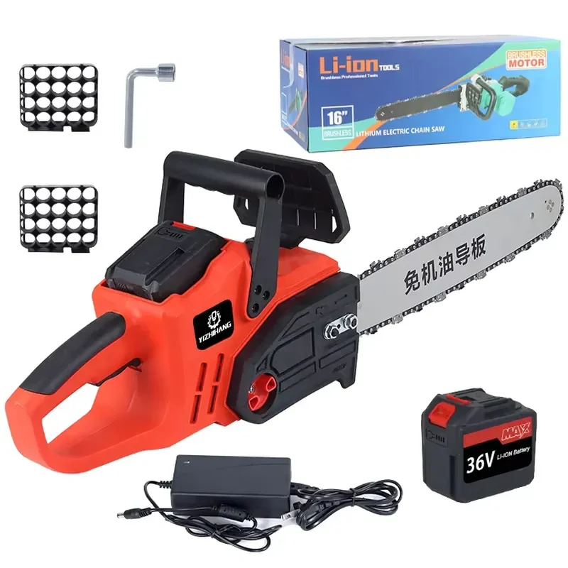 

L 16 Inch High Endurance Lithium Electric Chain Saw Power Cordless Chain Saw Battery Powered Chain Saw