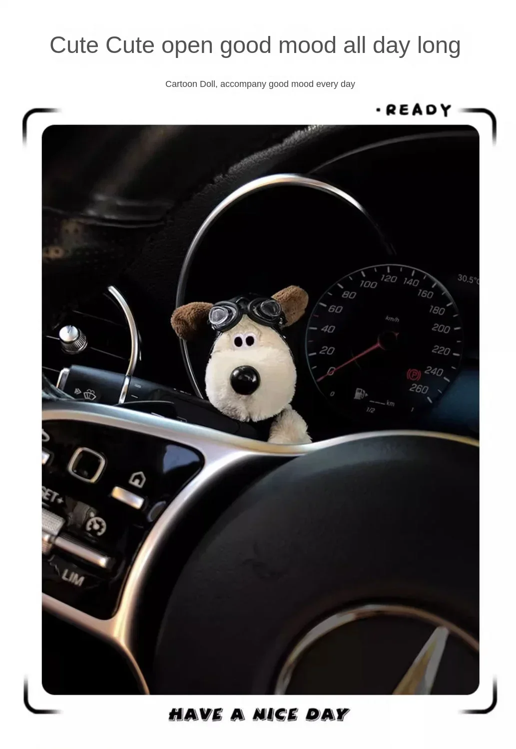 Cute doll dog car shield decoration car turn signal wiper figure decoration car accessories female