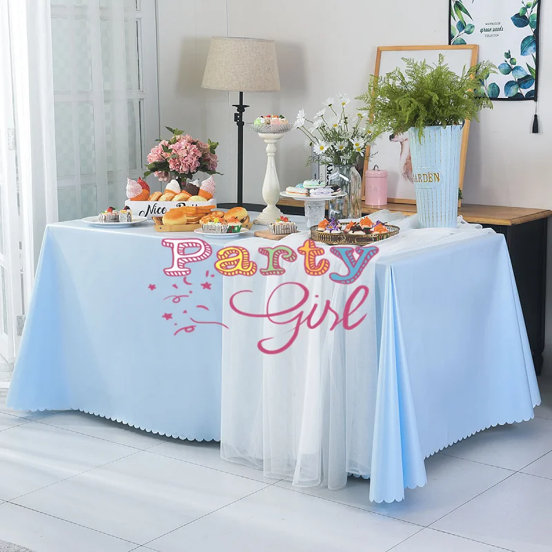 

Polyester Tablecloth & White Table Runners for Sweetheart/Head Table Wedding Event Party Decoration