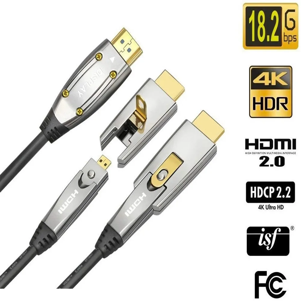 High Polish HDMI-compatible 2.0 Optical Cable 18Gbps 4K@60Hz A to D type Single Head Pullable Pipe Cable HDCP HDR For PS4 HDTV