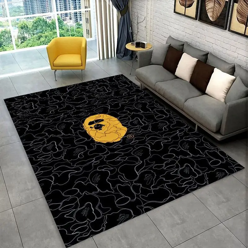 Fashion B-BAPE Sign Non-Slip Area Rug for Living Room, Bedroom & Playroom, Soft Carpet Floor Mat Home Decor Rug  Room Gift