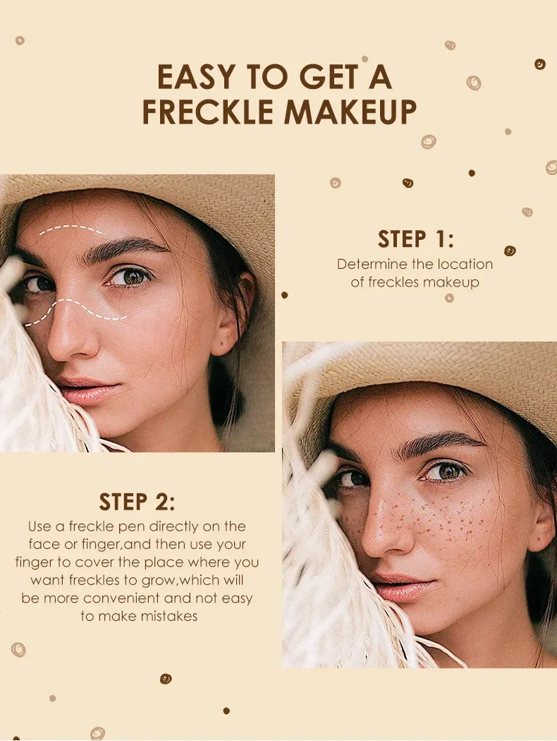 Natural Freckle Pen Waterproof Face Light Brown/Dark Eyeliner Dot Spot Pen Cosmetic Long-Lasting Makeup Tool Not Easy To Fade