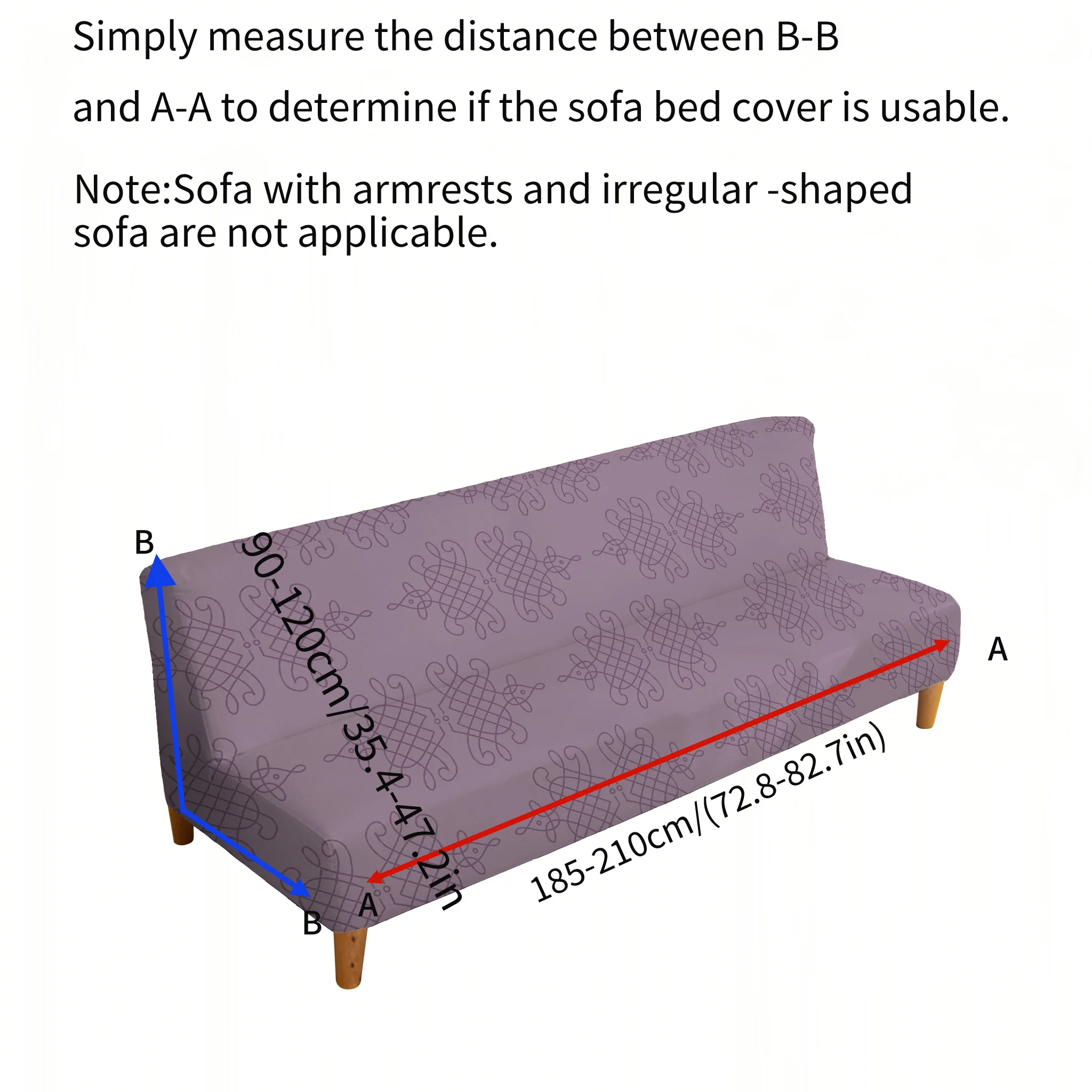 Purple bottom geometric pattern sofa bedspread, elastic sleeveless sofa cover, dustproof and non-slip furniture protective cover