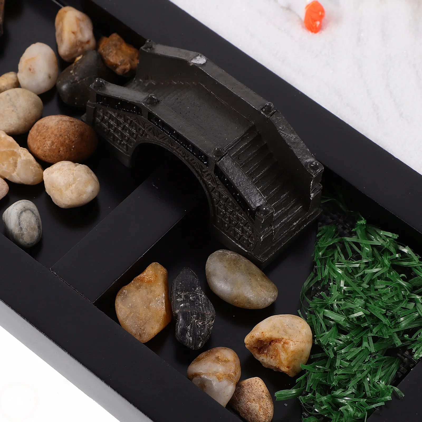 Simulação oceano cena zen jardim desktop areia decoração em miniatura paisagem meditação sandbox para mesa de escritório decorativo de madeira