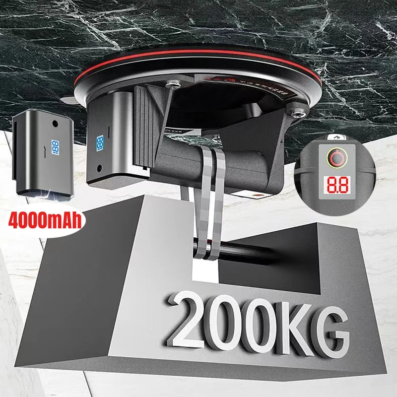 

Electric Vacuum Suction Cup Car For Glass Tile Heavy Lifting Granite Duty Capacity Tool Sucker Handle Strong Suction Cup Ceramic